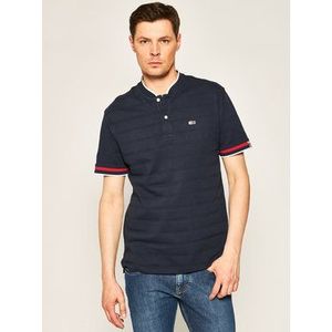 Tommy Jeans Polokošeľa Baseball Neck DM0DM07780 Tmavomodrá Regular Fit vyobraziť