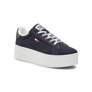 Tommy Jeans Sneakersy Iconic Essential Flatform EN0EN01358 Tmavomodrá vyobraziť