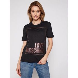 LOVE MOSCHINO Tričko W4H0605M 3876 Čierna Regular Fit vyobraziť