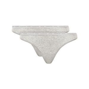 Calvin Klein Underwear Súprava 2 kusov stringových nohavičiek 000QD3788E Sivá vyobraziť