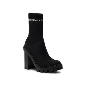 Tommy Jeans Členková obuv Cleated Heel Sock Boot EN0EN01081 Čierna vyobraziť