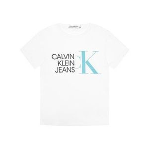 Calvin Klein Jeans Tričko Hybrid Logo Fitted IB0IB00849 Biela Regular Fit vyobraziť