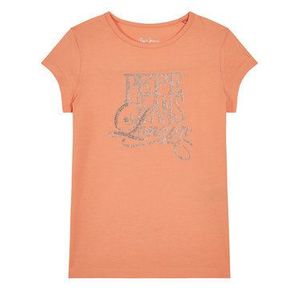 Pepe Jeans Tričko Aquaria PG502478 Oranžová Regular Fit vyobraziť