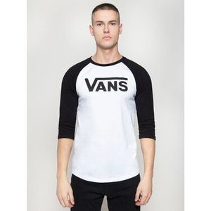 Vans S dlhými rukávmi Classic Ragl VN0002QQYB21 Biela Slim Fit vyobraziť