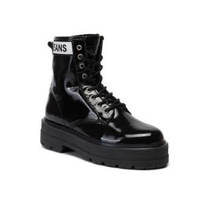 Tommy Jeans Členková obuv Patent Leather Flatform Boot EN0EN00700 Čierna vyobraziť