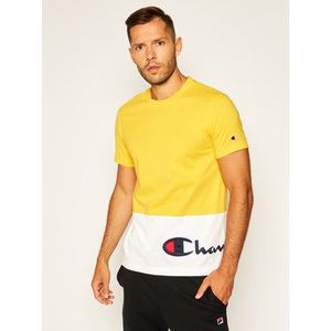 Champion Tričko Colour Block Wraparound Logo 214208 Žltá Comfort Fit vyobraziť