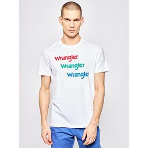 Wrangler Tričko Repeat Tee W7D7D3989 Biela Regular Fit vyobraziť