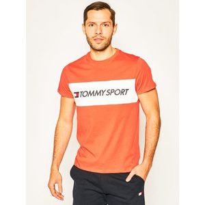 Tommy Sport Tričko Colourblock Logo S20S200375 Oranžová Regular Fit vyobraziť