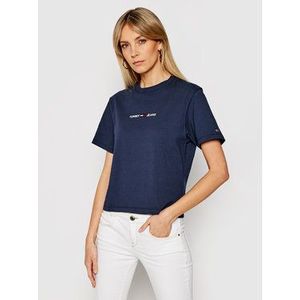 Tommy Jeans Tričko Tjw Bxy Linear Logo DW0DW10057 Tmavomodrá Regular Fit vyobraziť