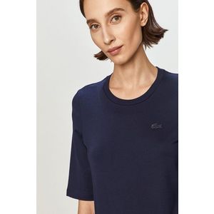 Bavlnené tričko Lacoste tmavomodrá farba vyobraziť