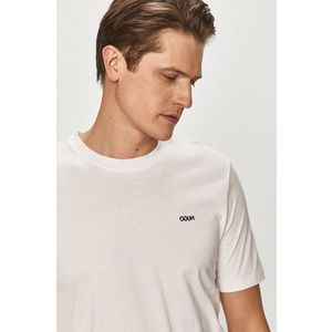 Bavlnené tričko Hugo biela farba, jednofarebné vyobraziť