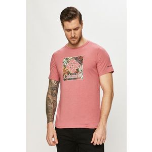Športové tričko Columbia Sun Trek ružová farba, s potlačou vyobraziť