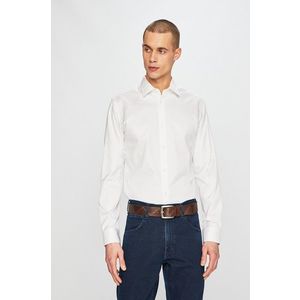 Košeľa Selected pánska, biela farba, regular, s klasickým golierom vyobraziť