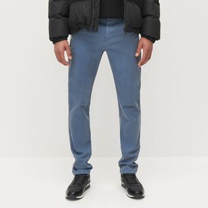 Reserved - Bavlnené nohavice slim fit - Modrá vyobraziť