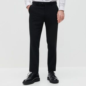 Reserved - Elegantné nohavice so zažehlenými záhyby - Čierna vyobraziť
