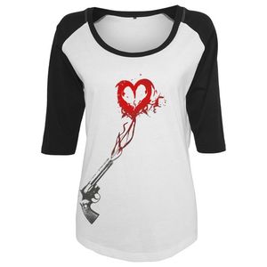 Dámske tričko MR.TEE Ladies Pistol Heart Raglan Tee Farba: wht/blk, Veľkosť: L vyobraziť