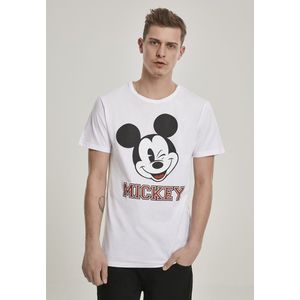 Pánske tričko MERCHCODE Mickey College Tee Farba: white, Veľkosť: L vyobraziť