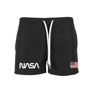 Pánske kúpacie kraťasy MR.TEE NASA Worm Logo Swim Shorts Farba: black, Veľkosť: L vyobraziť