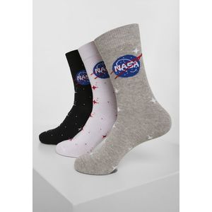 Ponožky MR.TEE NASA Insignia Socks 3-Pack Farba: black/grey/white, Veľkosť: 43-46 vyobraziť