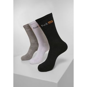 Ponožky MR.TEE Fuck Off Socks 3-Pack Farba: black/white lightgrey, Veľkosť: 43-46 vyobraziť