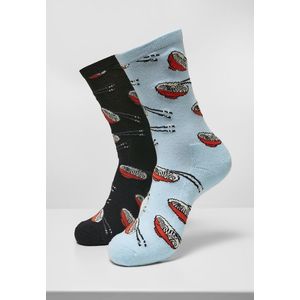 Ponožky MR.TEE Ramen Socks 2-Pack Farba: black/lightblue, Veľkosť: 43-46 vyobraziť