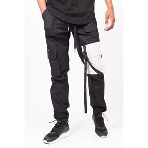 Pánske nohavice Sixth June Pantalon cargo clip poches noir beige Veľkosť: L vyobraziť