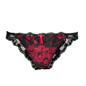 POUR MOI - Amour black/scarlet čipkované brazilky-XL vyobraziť