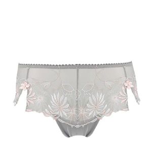 POUR MOI - St.Tropez grey/pink vyšívané francúzske nohavičky-XL vyobraziť