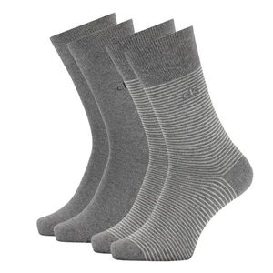CALVIN KLEIN - 2PACK fine stripe charcoal heather ponožky-43-46 vyobraziť