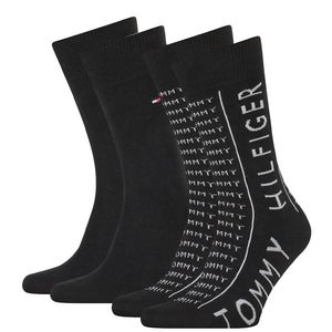 TOMMY HILFIGER - 2PACK čierne TH logo ponožky-43-46 vyobraziť