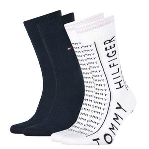 TOMMY HILFIGER - 2PACK biele TH logo ponožky-39-42 vyobraziť