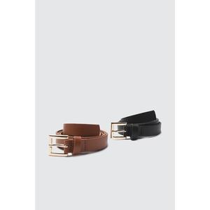 Trendyol Black-Taba Leather Looking Buckle Belt vyobraziť