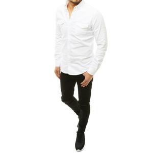 Men's denim shirt white DX2004 vyobraziť