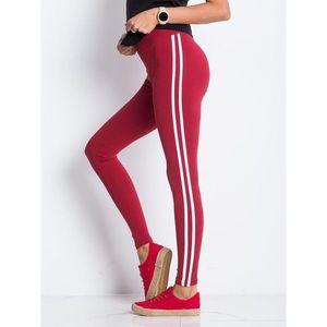 Maroon leggings with stripes vyobraziť