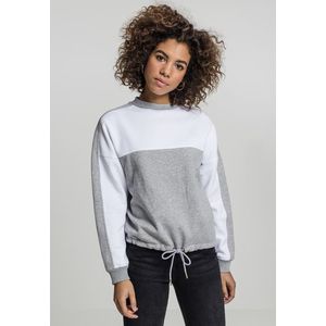 Urban Classics Ladies Oversize 2-Tone Stripe Crew grey/white - S vyobraziť