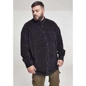 Urban Classics Corduroy Shirt black - 5XL vyobraziť