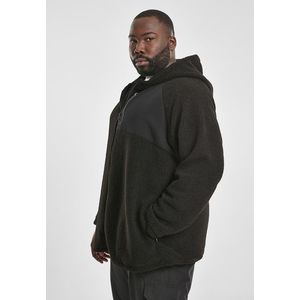 Urban Classics Hooded Sherpa Zip Jacket black - S vyobraziť