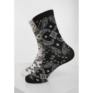 Urban Classics Bandana Pattern Socks 2-Pack black/white - 47-50 vyobraziť