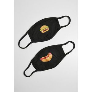 Mr. Tee Burger and Hot Dog Face Mask 2-Pack black - UNI vyobraziť