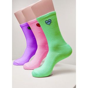 Mr. Tee Heart Embroidery Socks 3-Pack bri.purple+bri.rose+bri.green - 39–42 vyobraziť