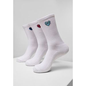 Mr. Tee Heart Embroidery Socks 3-Pack white - 39–42 vyobraziť