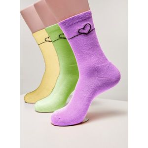 Mr. Tee Heart Oneline Socks 3-Pack lightlilac+li.green+li.yellow - 39–42 vyobraziť