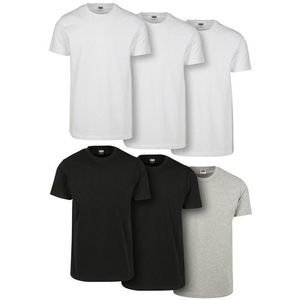 Urban Classics Basic Tee 6-Pack wht/wht/wht/blk/blk/gry - S vyobraziť