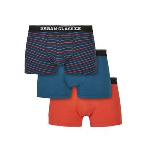 Urban Classics Boxer Shorts 3-Pack mini stripe aop+boxteal+boxora - S vyobraziť