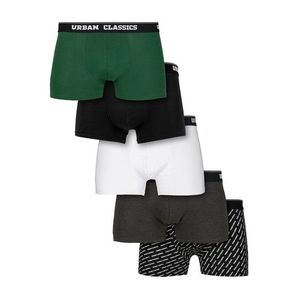 Urban Classics Boxer Shorts 5-Pack wht+dgrn+cha+logo aop+blk - S vyobraziť