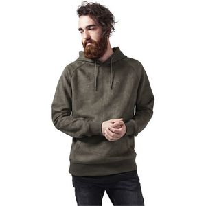 Urban Classics Imitation Suede Hoody olive - M vyobraziť