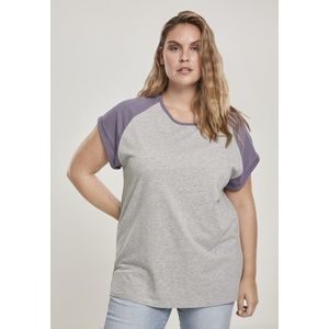 Urban Classics Ladies Contrast Raglan Tee grey/dustypurple - XS vyobraziť