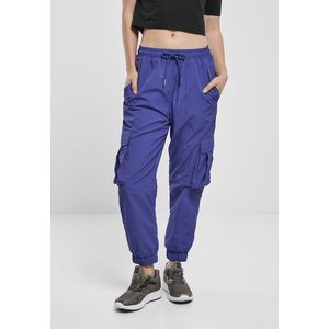 Urban Classics Ladies High Waist Crinkle Nylon Cargo Pants bluepurple - XS vyobraziť