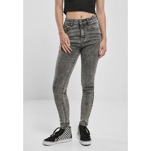 Urban Classics Ladies High Waist Skinny Jeans black heavy acid washed - 30/30 vyobraziť