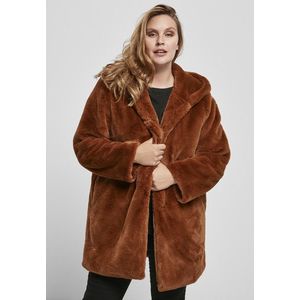 Urban Classics Ladies Hooded Teddy Coat toffee - S vyobraziť